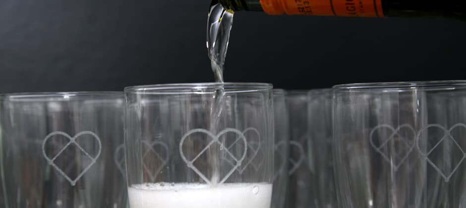 Sektglas mit Logogravur