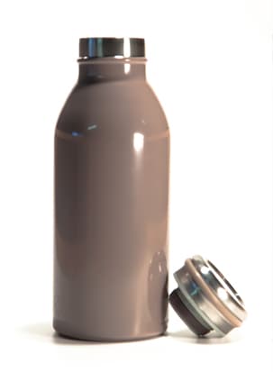 Trinkflasche 350ml braun aus Edelstahl mit Isolierung und Schraubdeckel