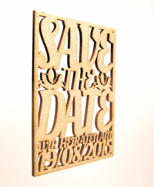 Hochzeit Save the Date Karten aus Holz